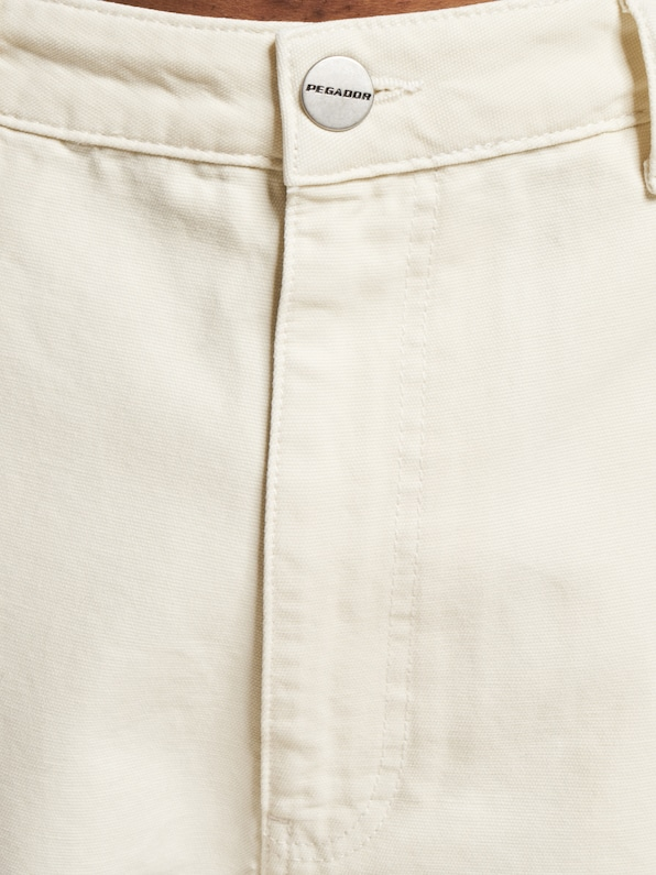 Preto Wide Leg  Cargo Pants-Krem