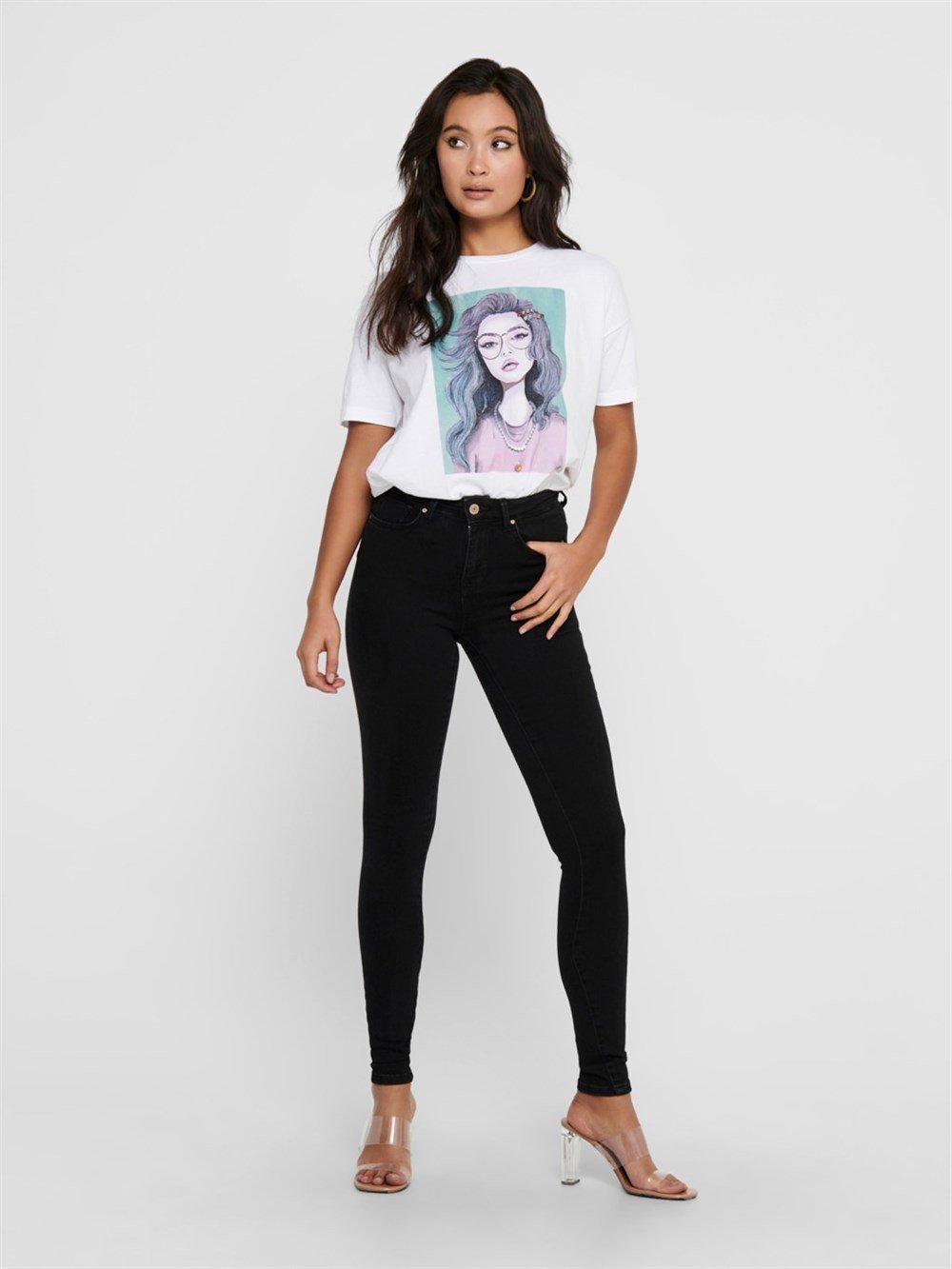 PUSH UP SKINNY FIT JEANS-Antrasit