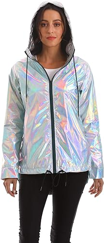 Reflektörlü Yağmurluk-Beyaz