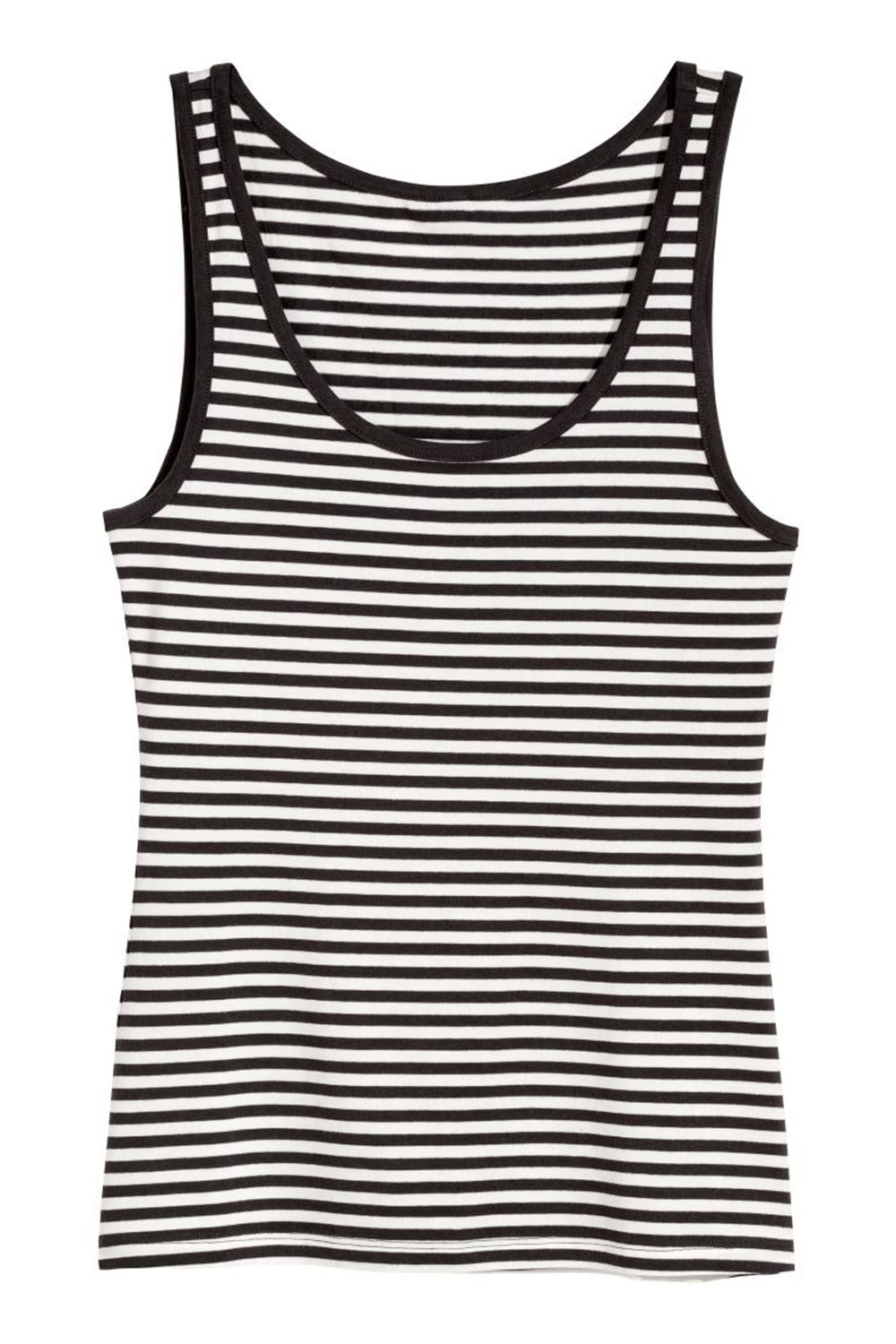 Sırtı Açık Kolsuz Atlet Siyah-Beyaz