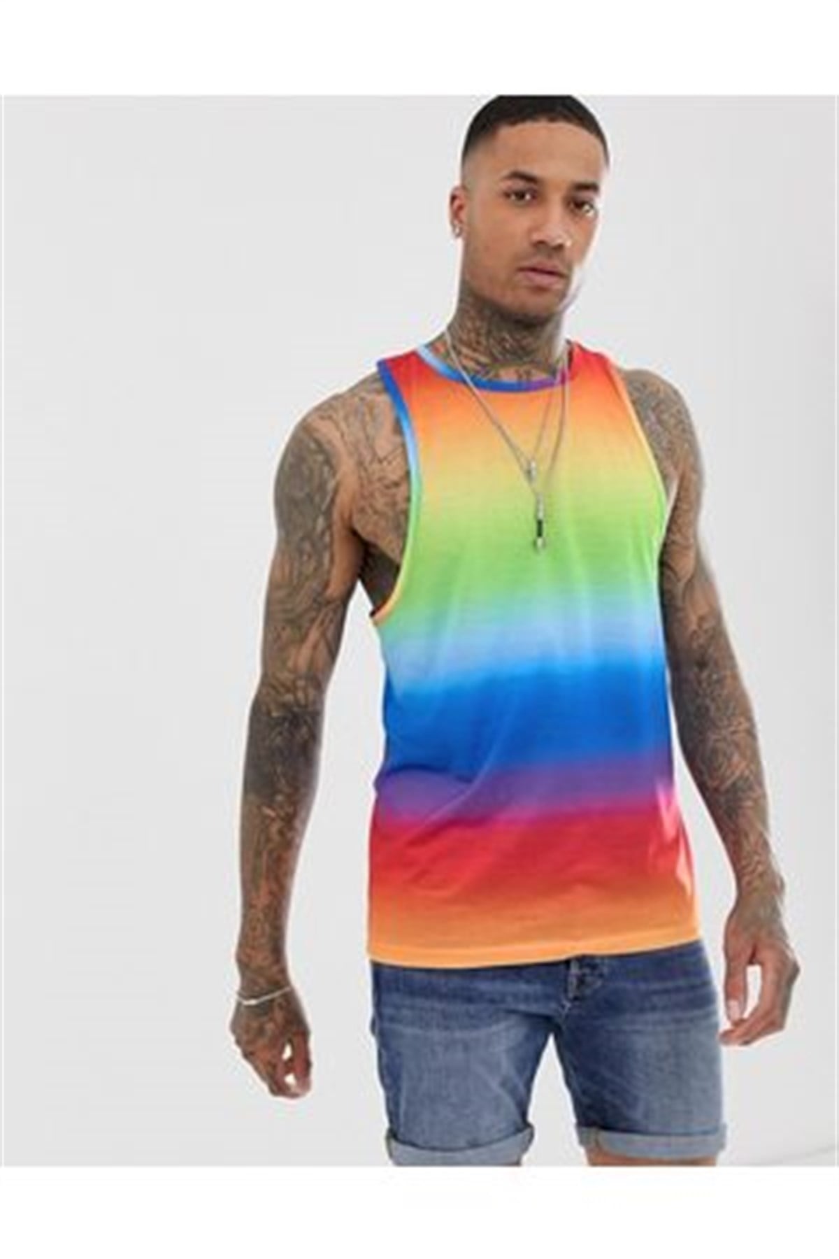Sırtı Açık Rainbow Atlet Karısık