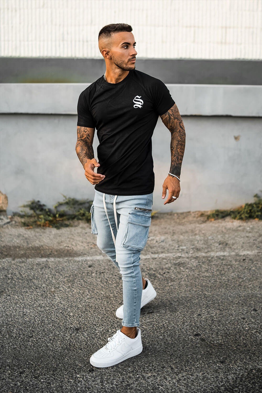 Skinny Fermuarlı  Kargo Jean Mavi