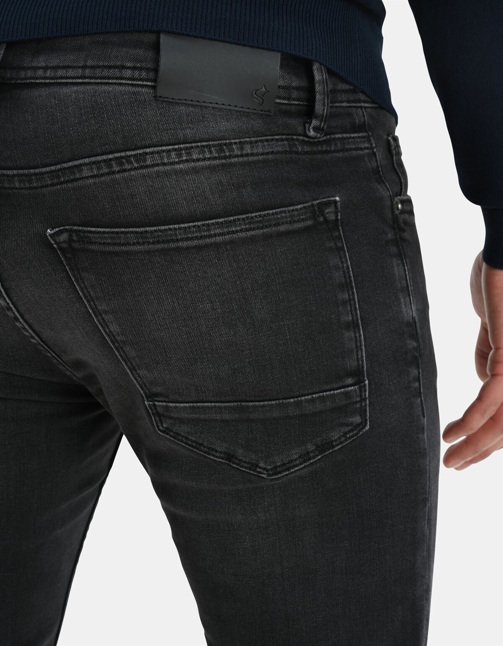 Slim Taşlamalı Jean-Antrasit