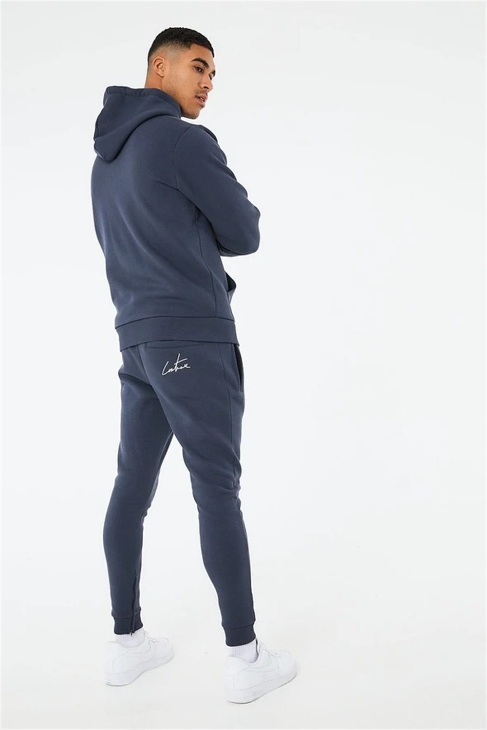 Special Fermuarlı  Kapişonlu  Sweat Füme