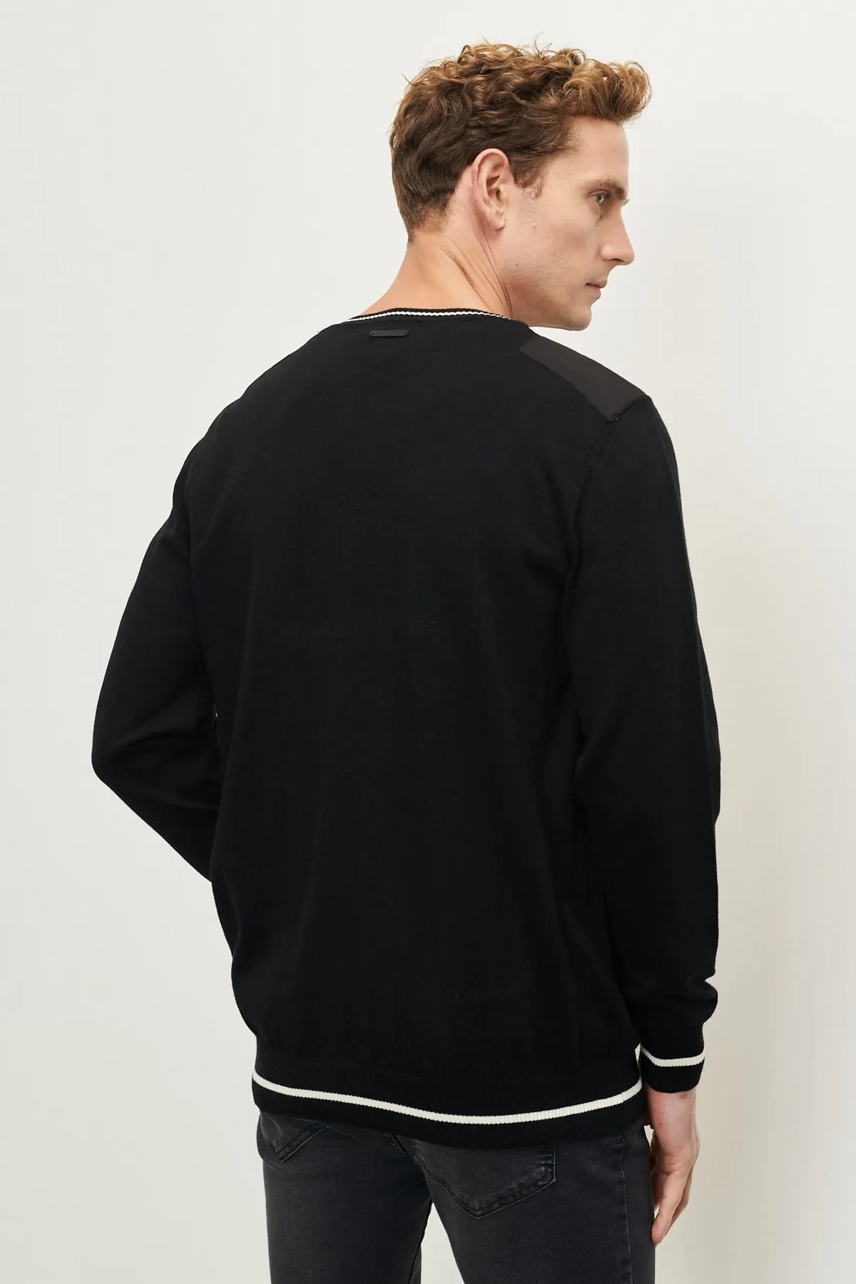 Special  L/S apolet Triko Tshirt-Siyah