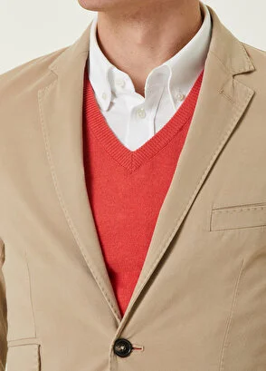 Spor  Blazer Ceket-Bej