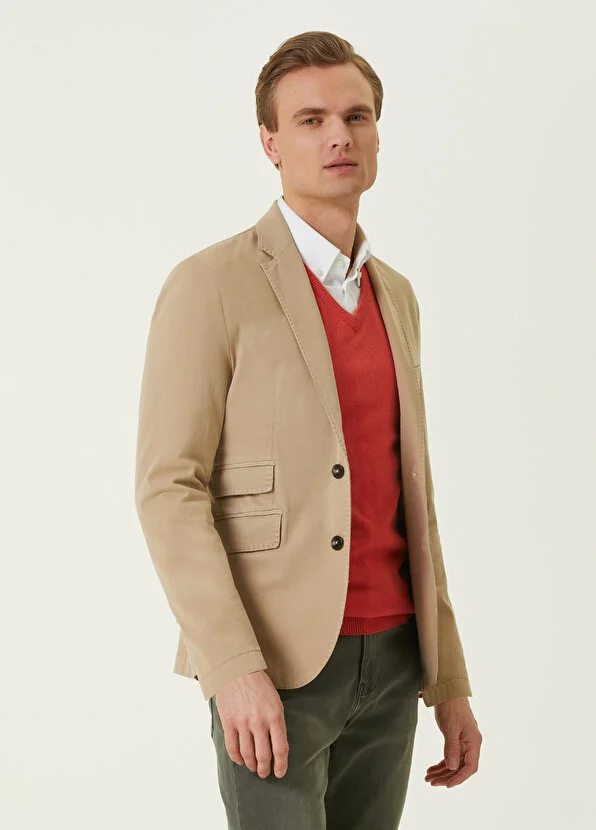 Spor  Blazer Ceket-Bej