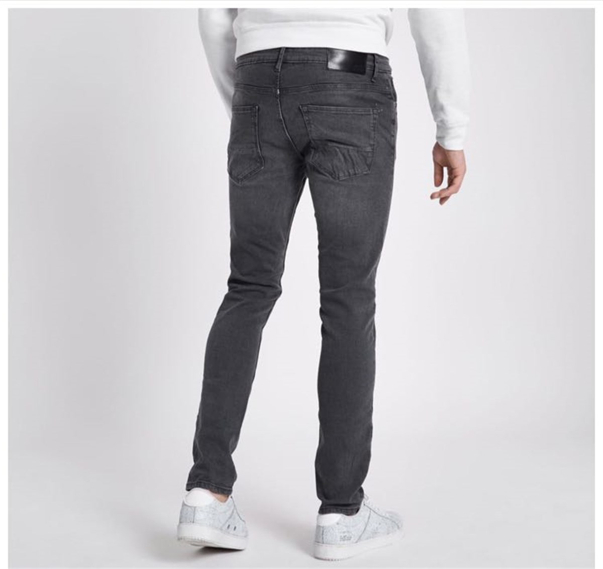 Taşlamalı  Skinny Jean Antrasit-Gri