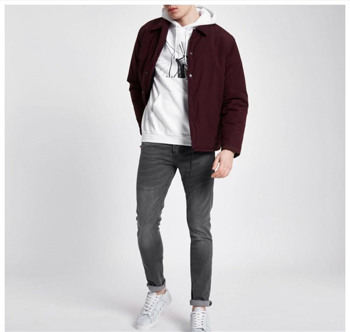 Taşlamalı  Skinny Jean Antrasit-Gri