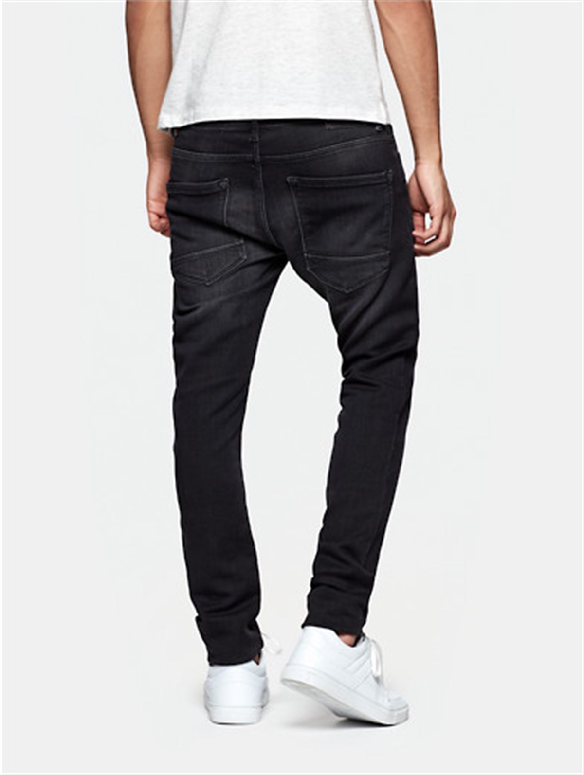 Taşlamalı Soft Jean Siyah
