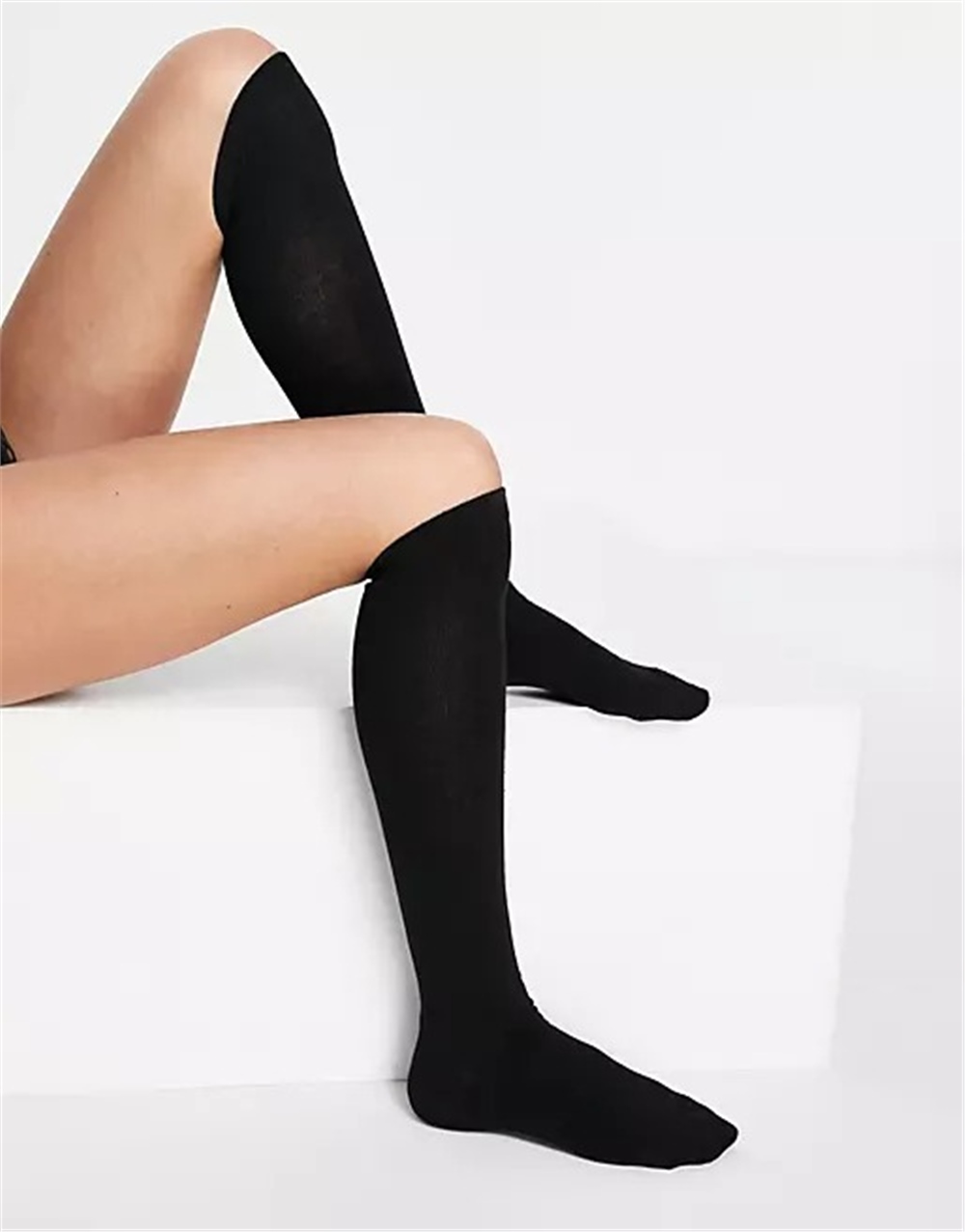 Unisex 4 Mevsim Pamuk Uzun Seyahat Çorabı 1 ÇiftSiyah