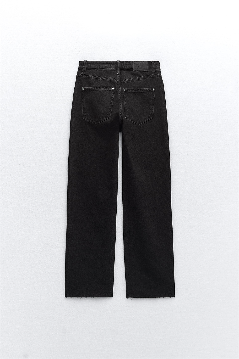 Unisex Eskitme Yüksek bel Jean-Siyah