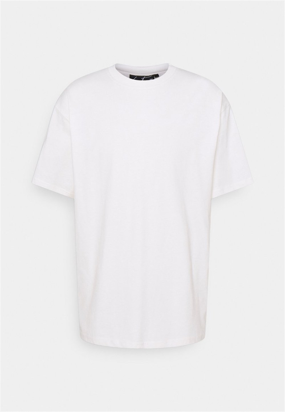 Unisex Oversize Arkası İmza Nakışlı T shirt Kirli Beyaz