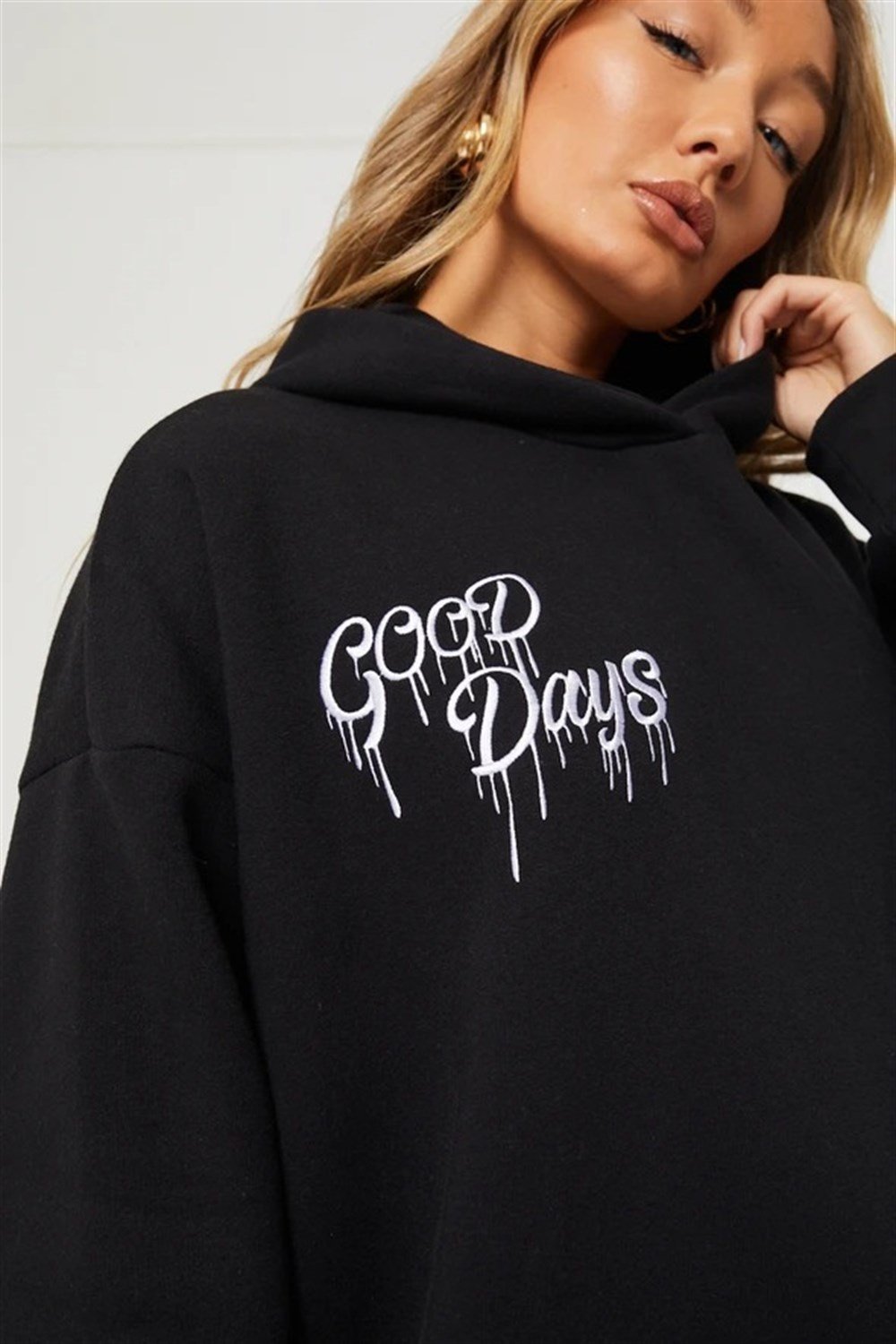 Unisex Oversize Dont Look Back  Kapişonlu  Sweat Siyah