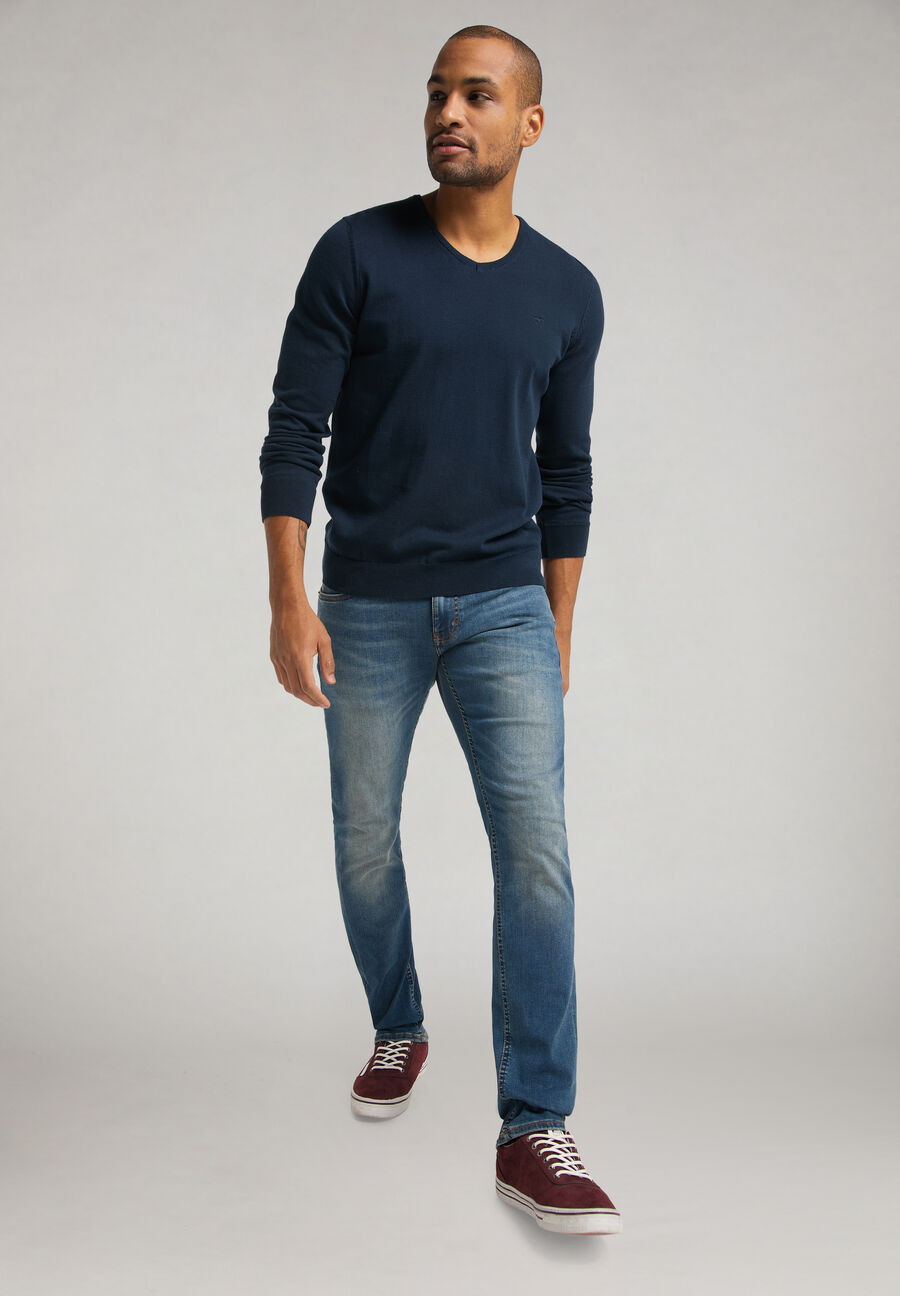 V yaka Triko-Lacivert