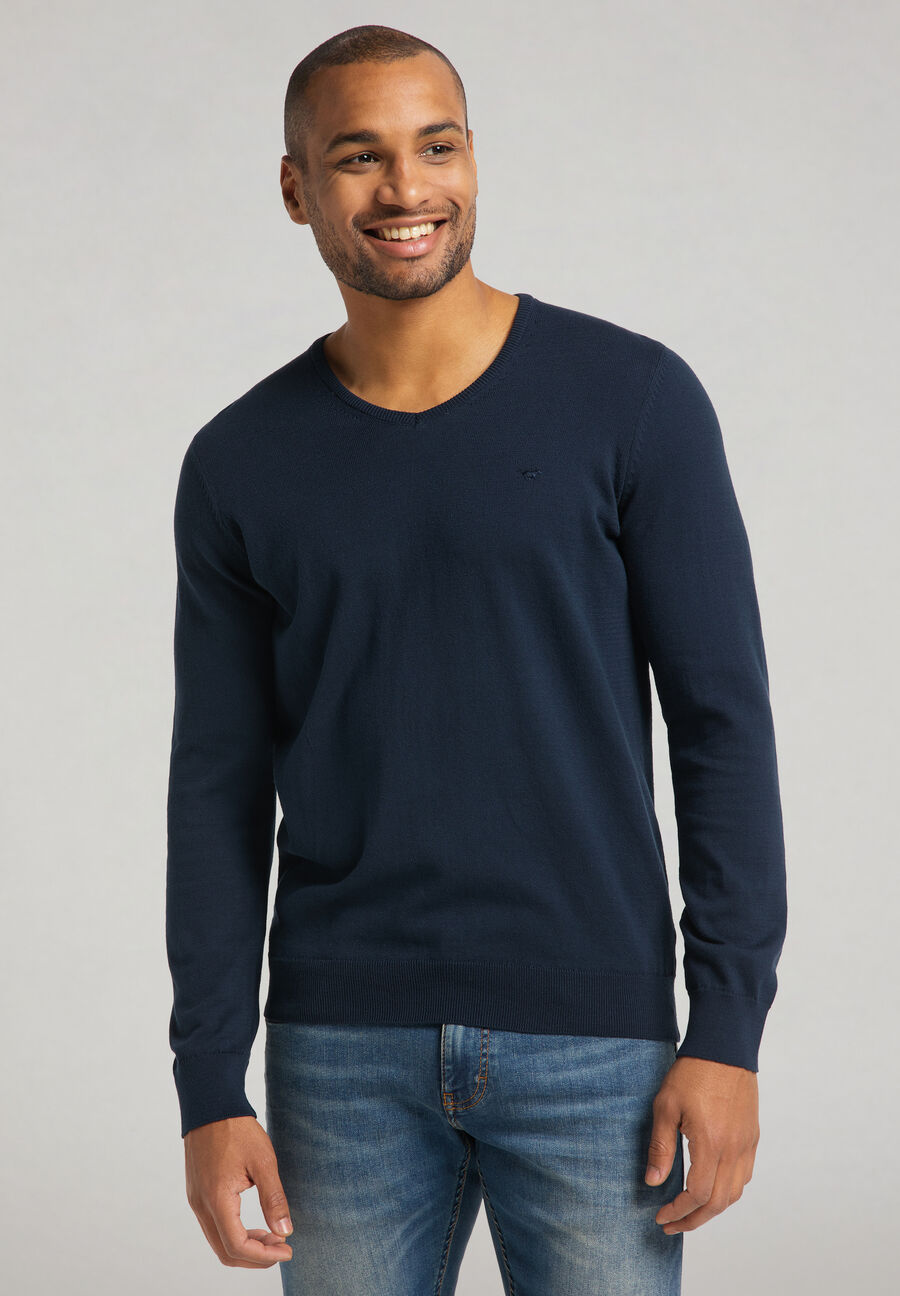 V yaka Triko-Lacivert