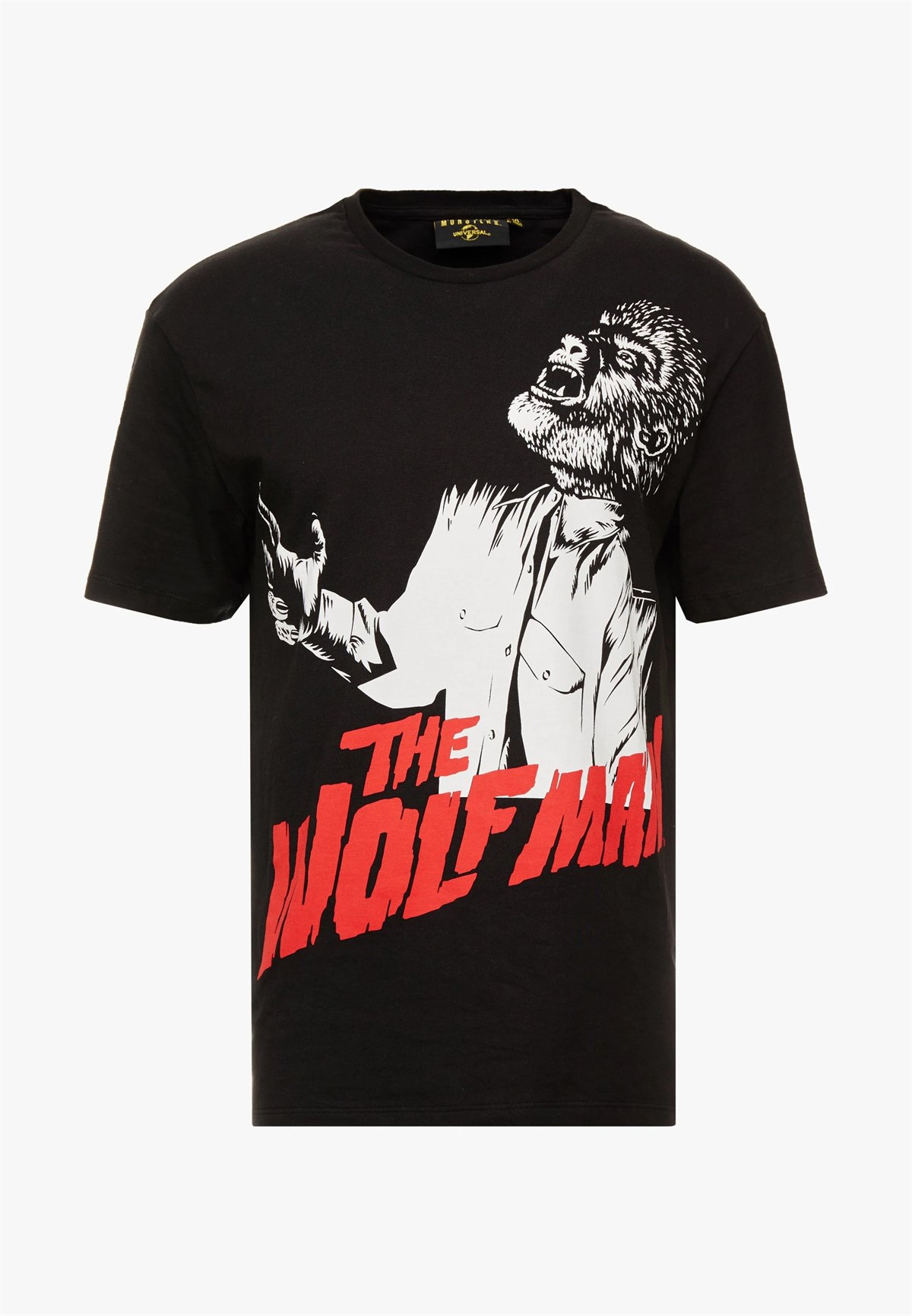 Wolfman Baskılı Oversize T Shirt Siyah