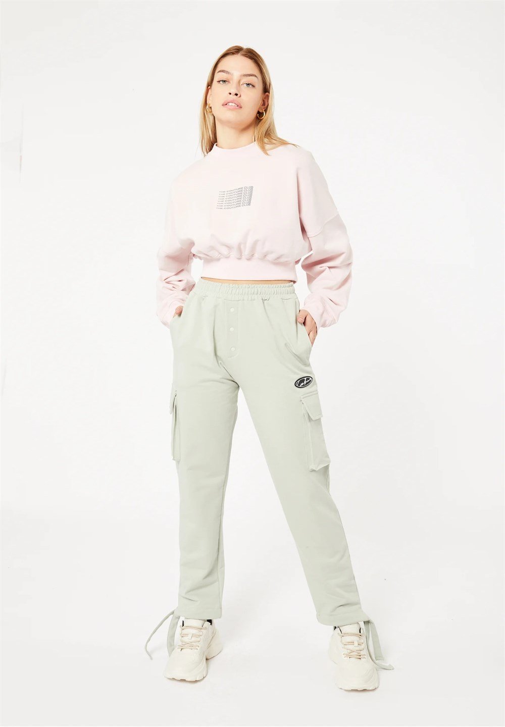 Yandan Cepli Jogger  Eşofman Altı Su Yeşili