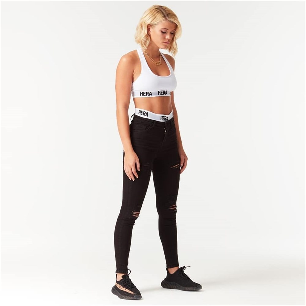 Yırtık Eskitmeli Skinny Jean Siyah