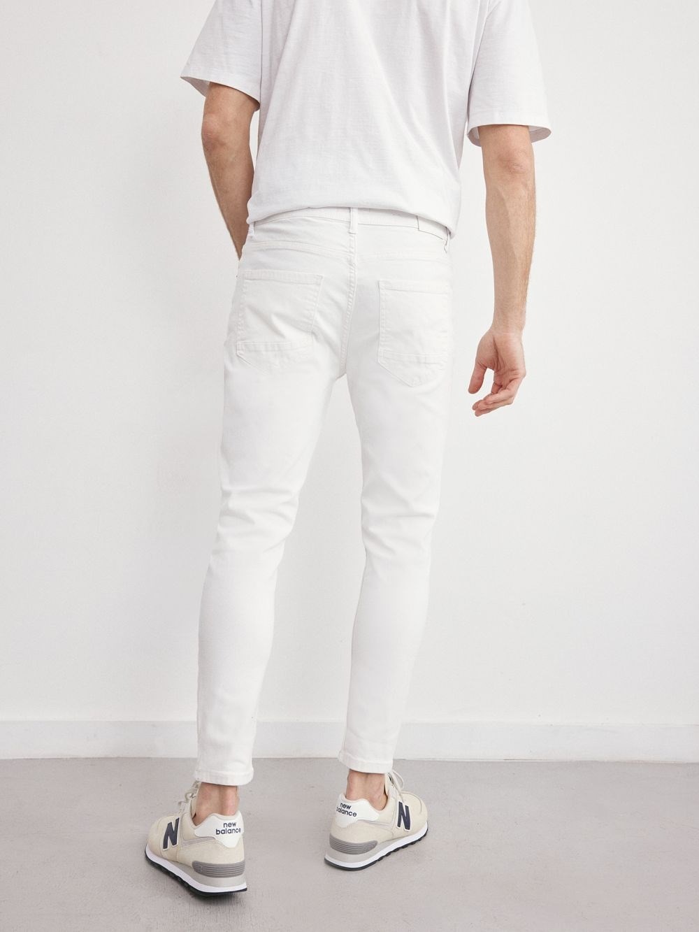 Yırtıklı Skinny JEan Beyaz