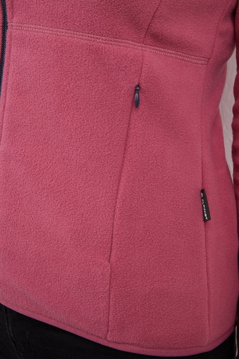 Alpinist Alpha Tam Fermuarlı Kadın Polar Gül Kurusu