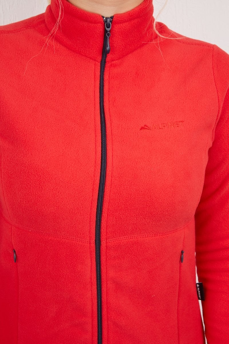 Alpinist Alpha Tam Fermuarlı Kadın Polar kırmızı