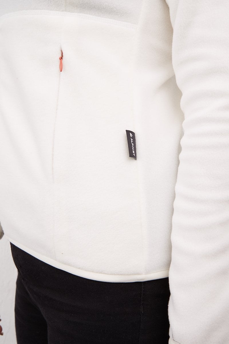 Alpinist Alpha Tam Fermuarlı Kadın Polar BEYAZ