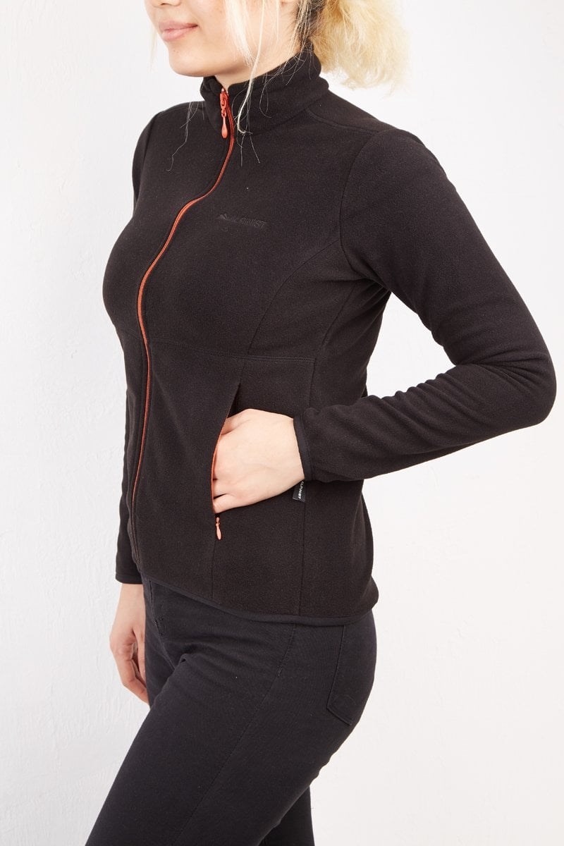 Alpinist Alpha Tam Fermuarlı Kadın Polar Siyah