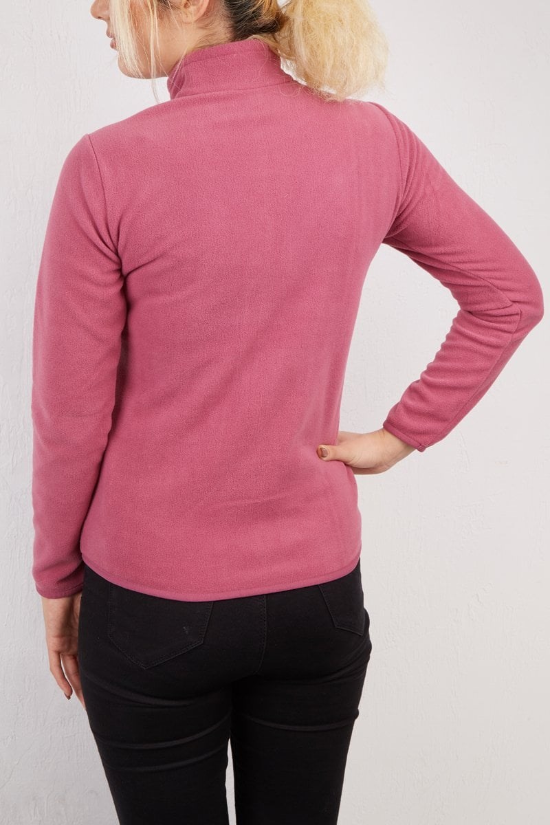 Alpinist Alpha Tam Fermuarlı Kadın Polar Gül Kurusu