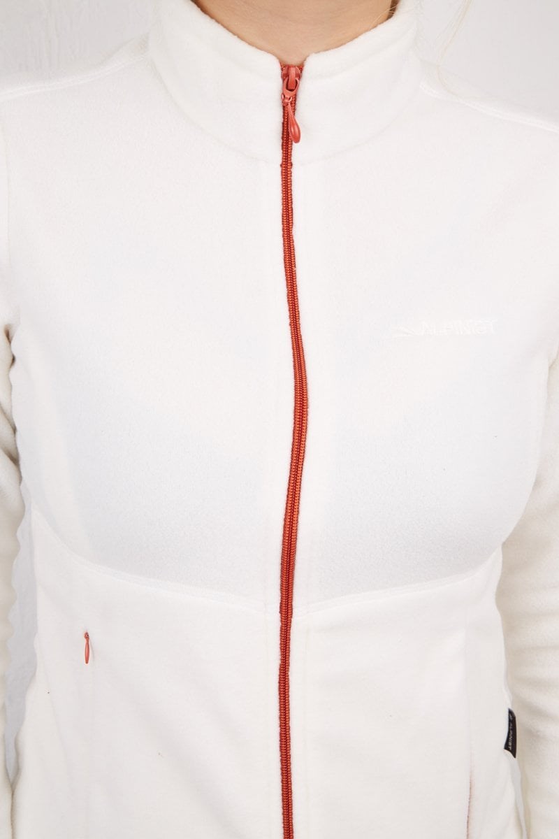 Alpinist Alpha Tam Fermuarlı Kadın Polar BEYAZ