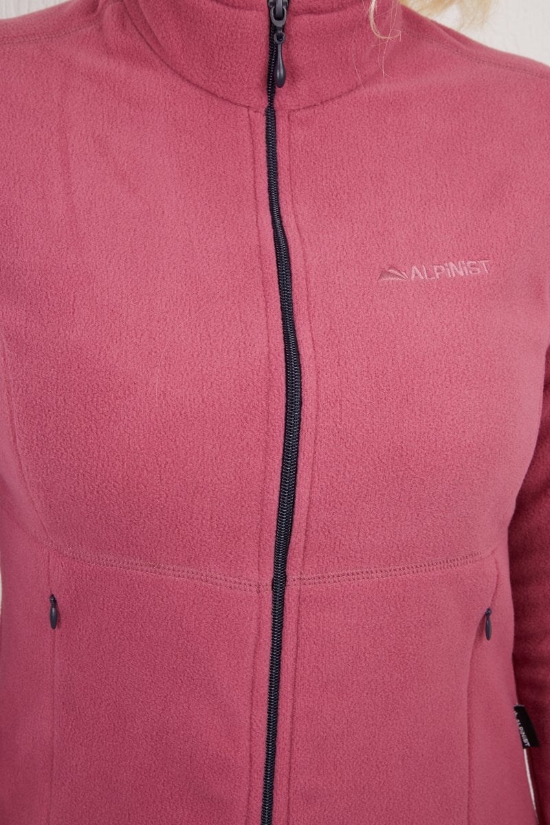 Alpinist Alpha Tam Fermuarlı Kadın Polar Gül Kurusu