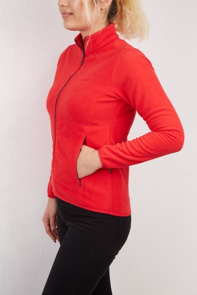 Alpinist Alpha Tam Fermuarlı Kadın Polar kırmızı