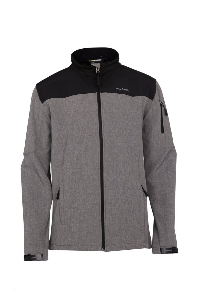 ALPİNİST Alpine Erkek Softshell Ceket Gri-Siyah