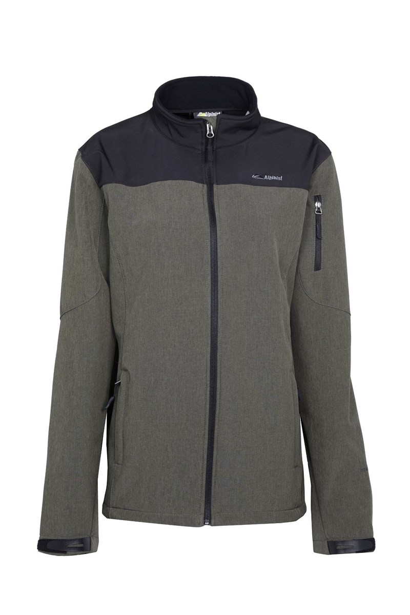 ALPİNİST Alpine Erkek Softshell Ceket Haki-Siyah
