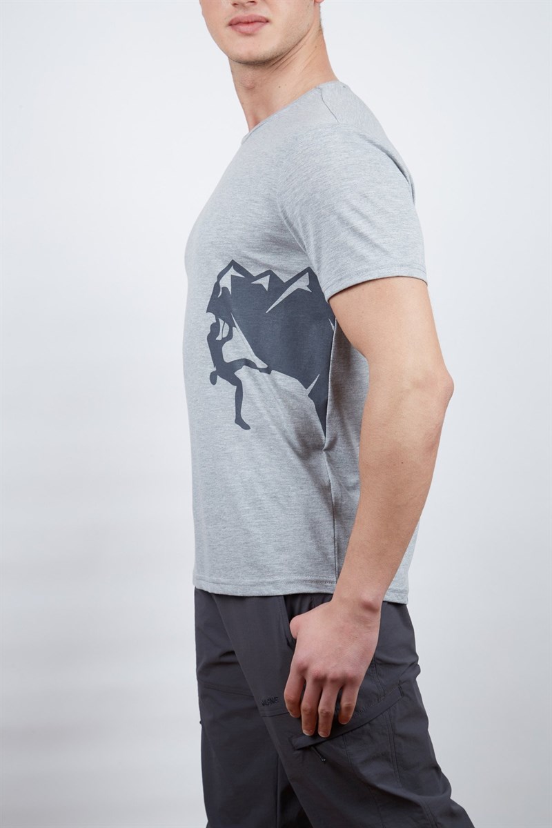 Alpinist Camp Erkek T-Shirt Gri Melanj