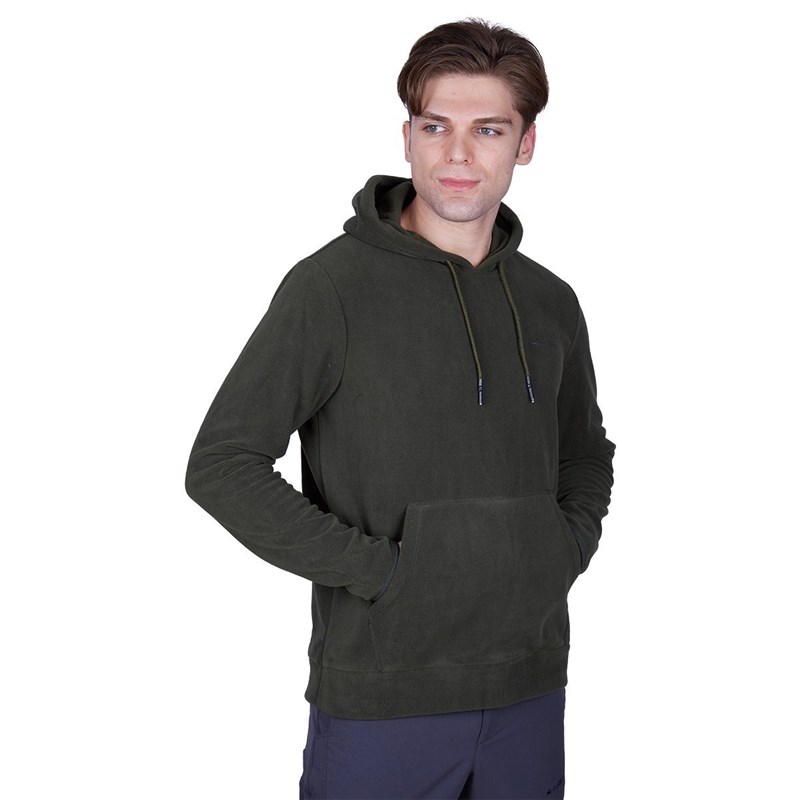 Alpinist Cliff Erkek Kapşonlu Polar Haki