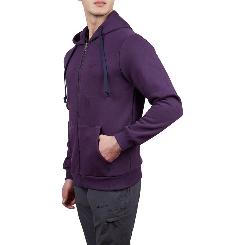 Alpinist Covert Tam Fermuarlı Erkek Sweatshirt Mürdüm