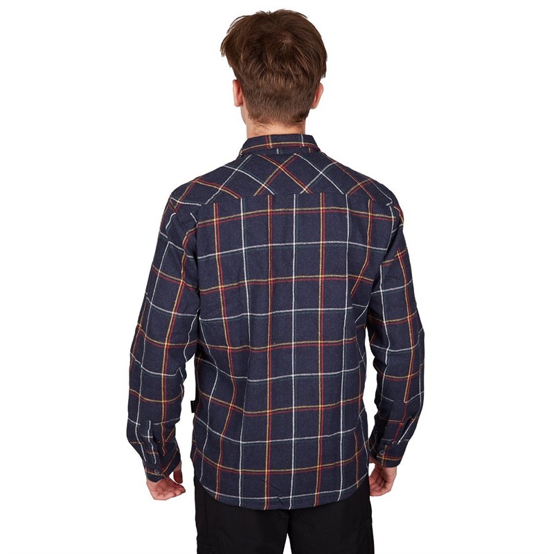 Alpinist Felder Erkek Ekose Outdoor Gömlek Lacivert-Gri