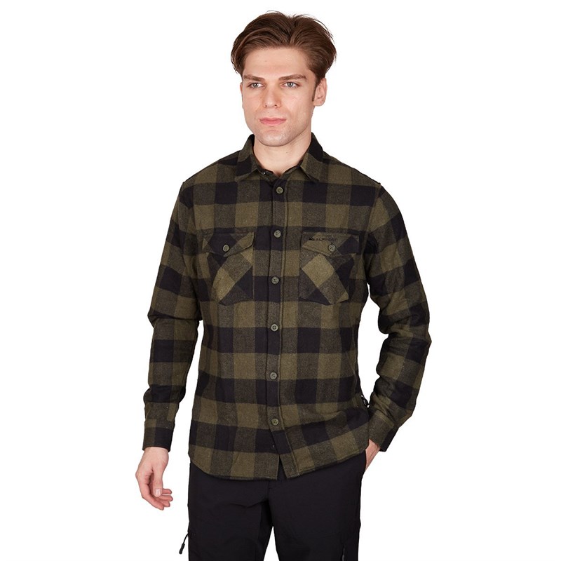 Alpinist Felder Erkek Ekose Outdoor Gömlek Haki