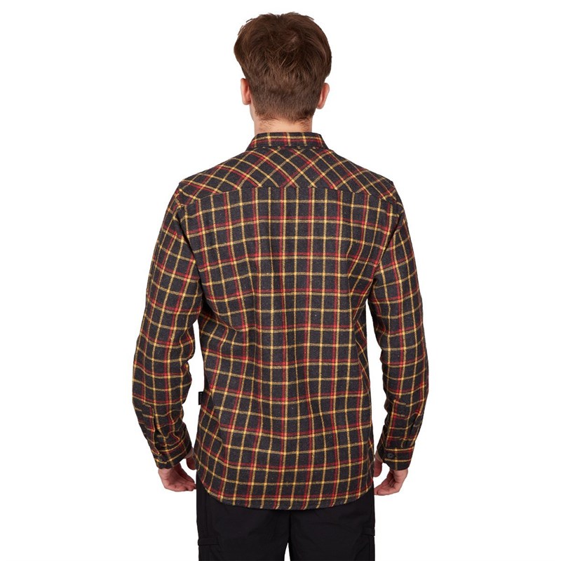 Alpinist Felder Erkek Ekose Outdoor Gömlek Sarı-Kırmızı