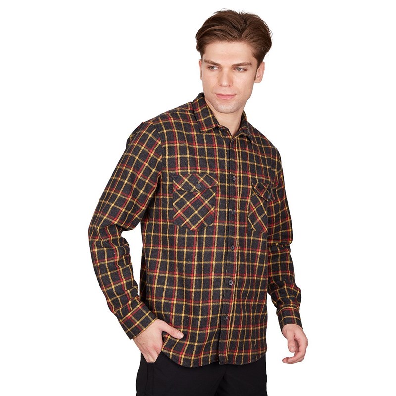 Alpinist Felder Erkek Ekose Outdoor Gömlek Sarı-Kırmızı