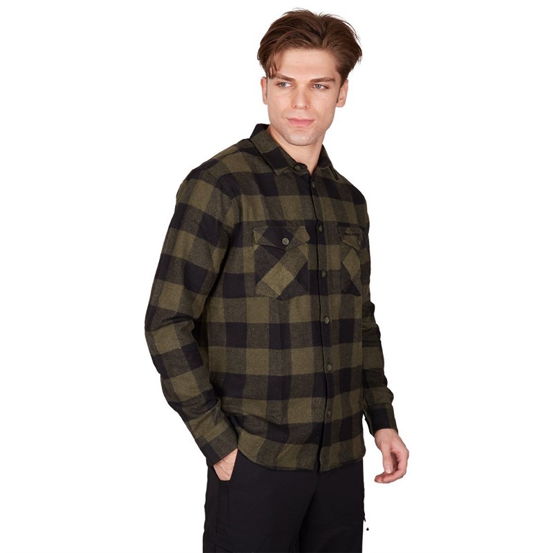 Alpinist Felder Erkek Ekose Outdoor Gömlek Haki