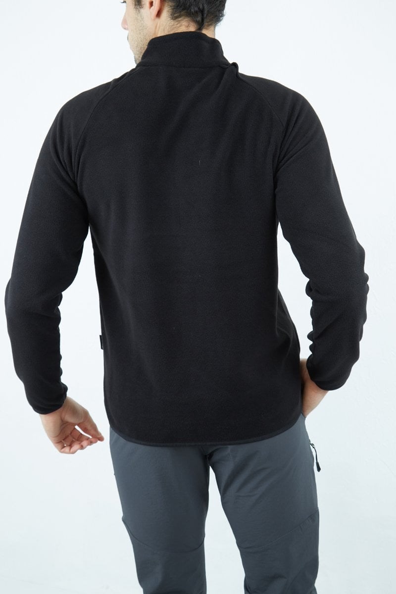 Alpinist Gamma Yarım Fermuarlı Erkek Polar Siyah
