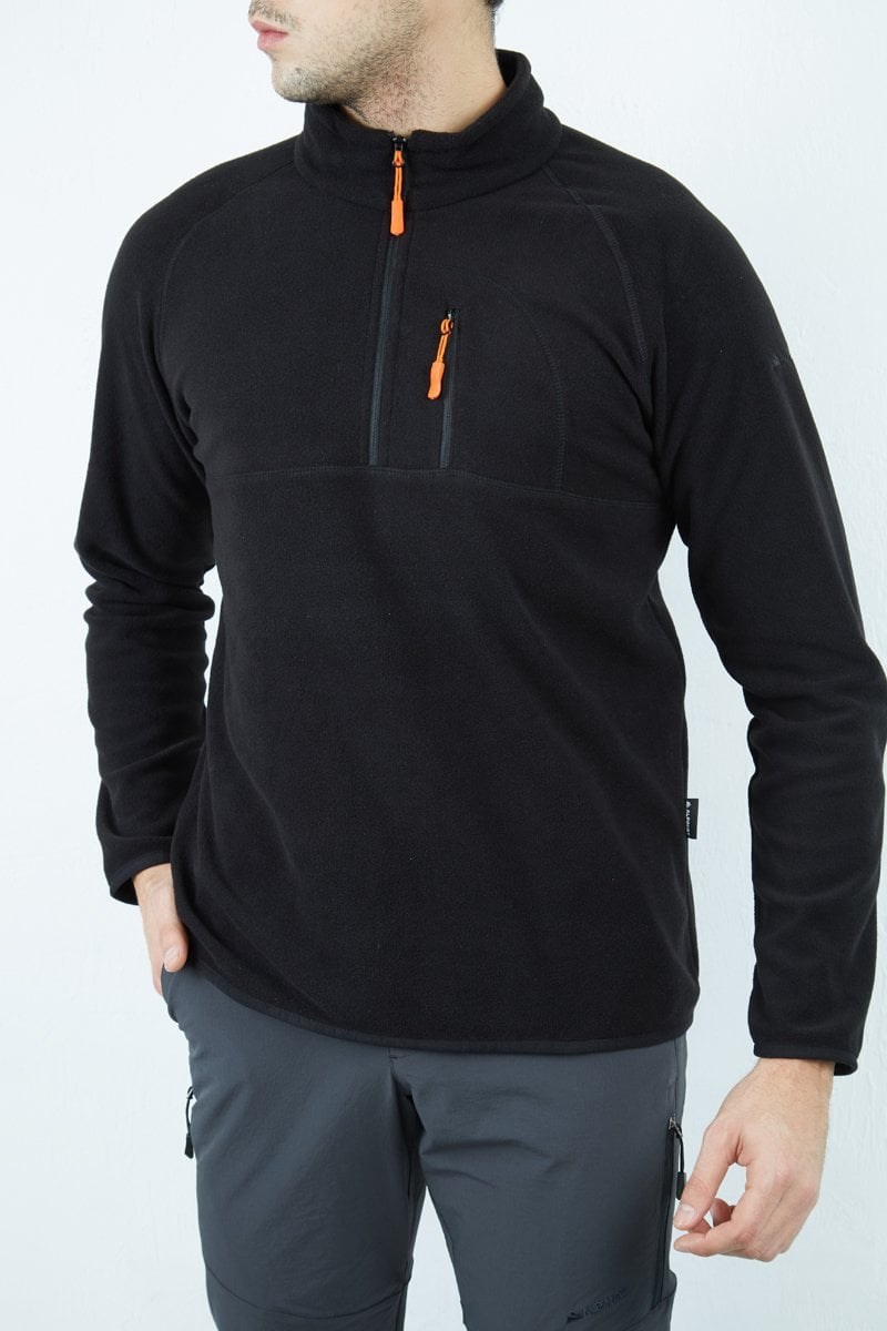 Alpinist Gamma Yarım Fermuarlı Erkek Polar Siyah