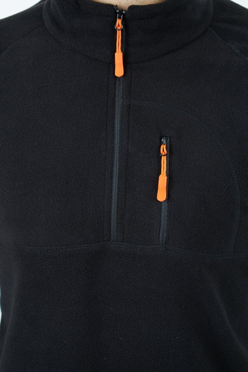 Alpinist Gamma Yarım Fermuarlı Erkek Polar Siyah