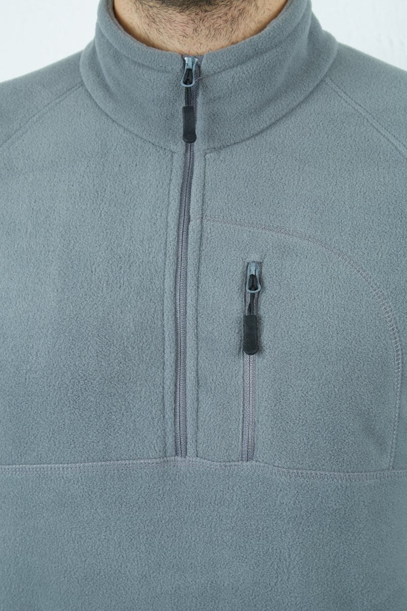 Alpinist Gamma Yarım Fermuarlı Erkek Polar Gri