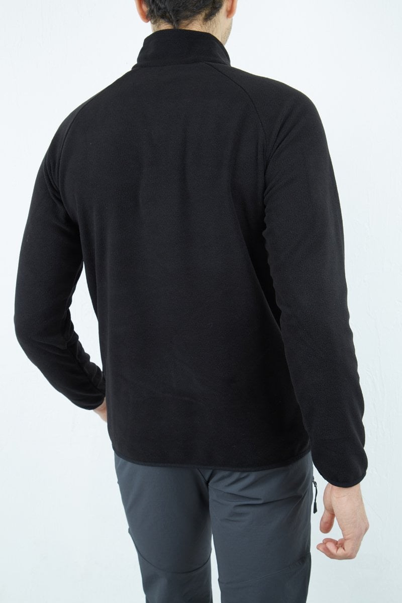 Alpinist Motus Tam Fermuarlı Polar Siyah