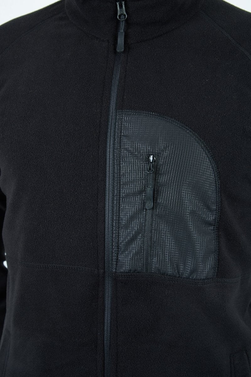 Alpinist Motus Tam Fermuarlı Polar Siyah