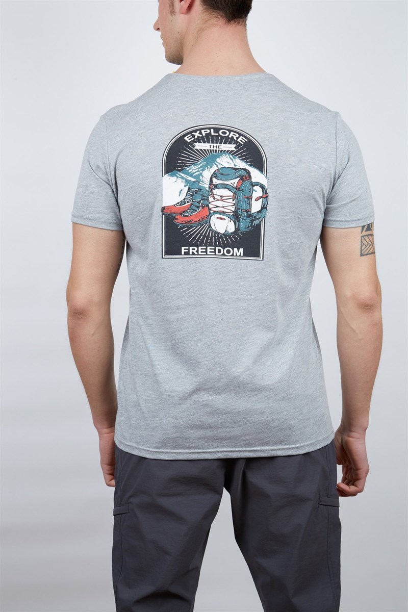 Alpinist Nordic Erkek T-Shirt Gri Melanj