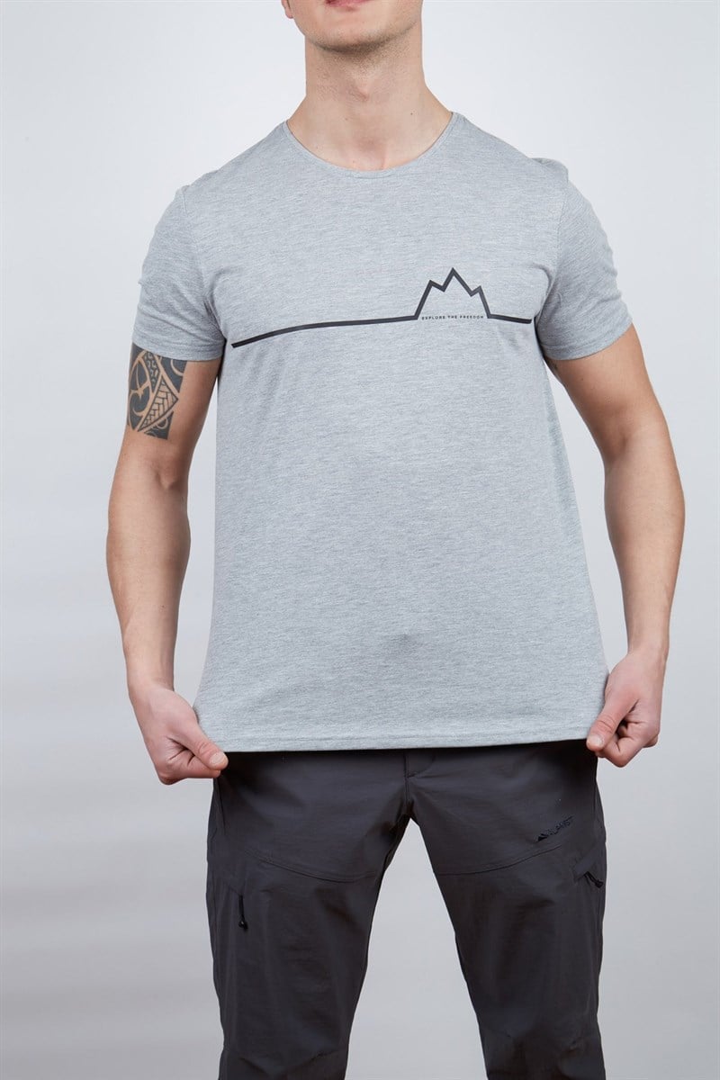 Alpinist Nordic Erkek T-Shirt Gri Melanj